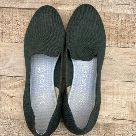 Rothy's The Merino Wool Loafer Flats Womens Size 9.5 9 1/2 Ivy Green Slip On - Picture 5 of 11